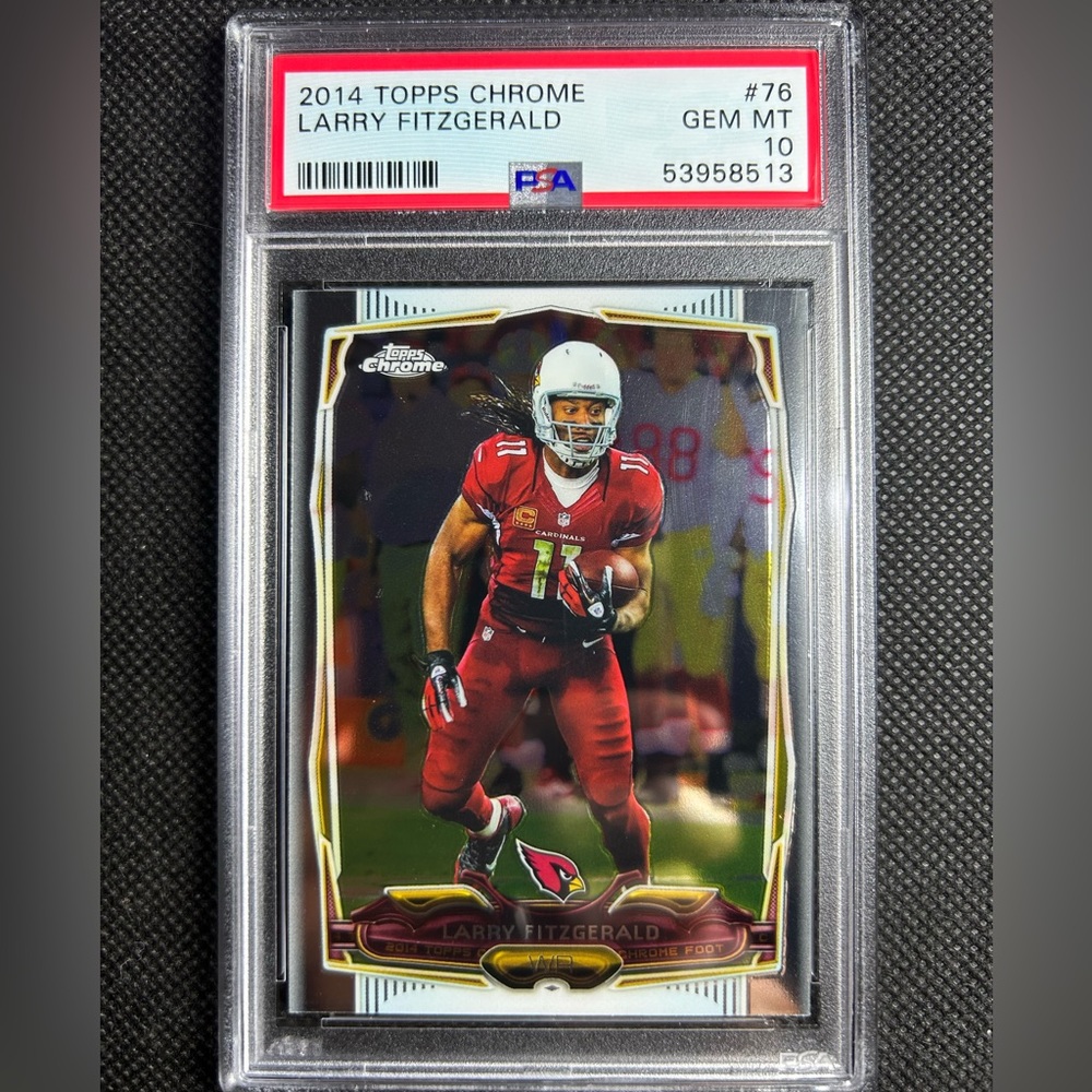 2014 Topps Chrome #76 Larry Fitzgerald PSA 10 Gem Mint Pop 2 Arizona Cardinals